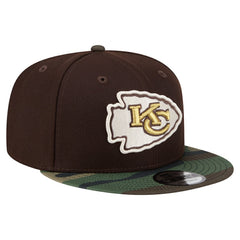 Kansas City Chiefs Adult Burnt Wood Camo 9FIFTY Snapback Hat Dark Brown | NFL