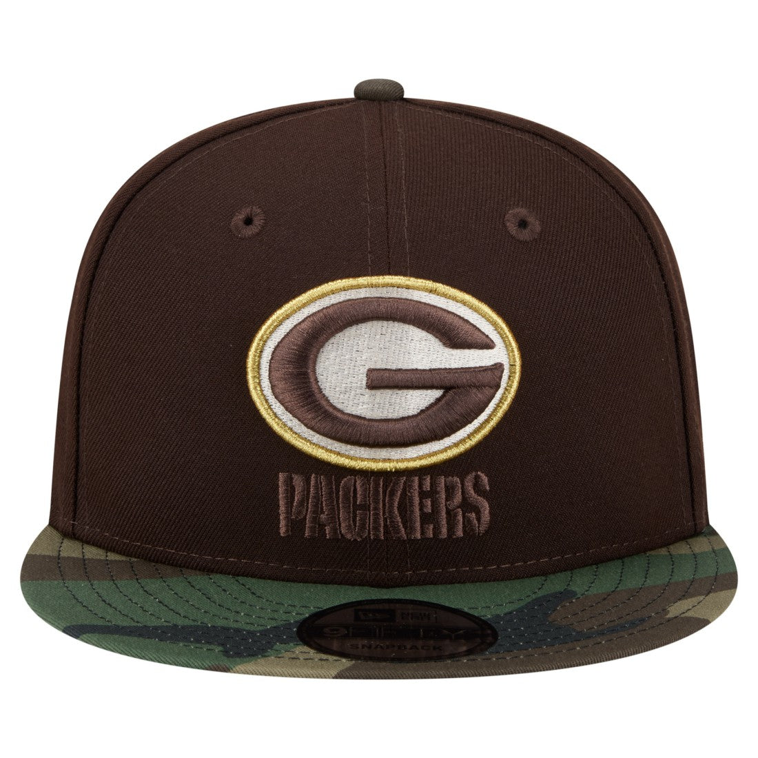 Green Bay Packers Adult Burnt Wood Camo 9FIFTY Snapback Hat Dark Brown | NFL