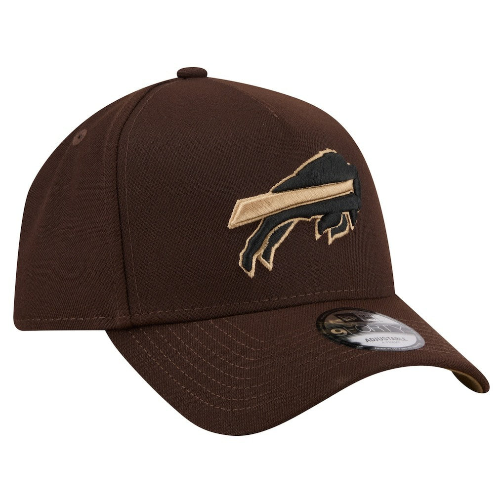 Buffalo Bills New Era Burnt Wood A-Frame 9FORTY Adjustable Hat Dark Brown | NFL