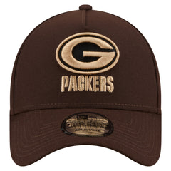 Green Bay Packers New Era Burnt Wood A-Frame 9FORTY Adjustable Hat Dark Brown | NFL