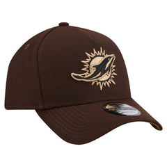Miami Dolphins New Era Burnt Wood A-Frame 9FORTY Adjustable Hat Dark Brown | NFL