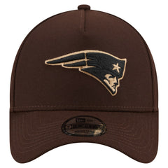 New England Patriots New Era Burnt Wood A-Frame 9FORTY Adjustable Hat Dark Brown | NFL