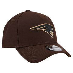 New England Patriots New Era Burnt Wood A-Frame 9FORTY Adjustable Hat Dark Brown | NFL