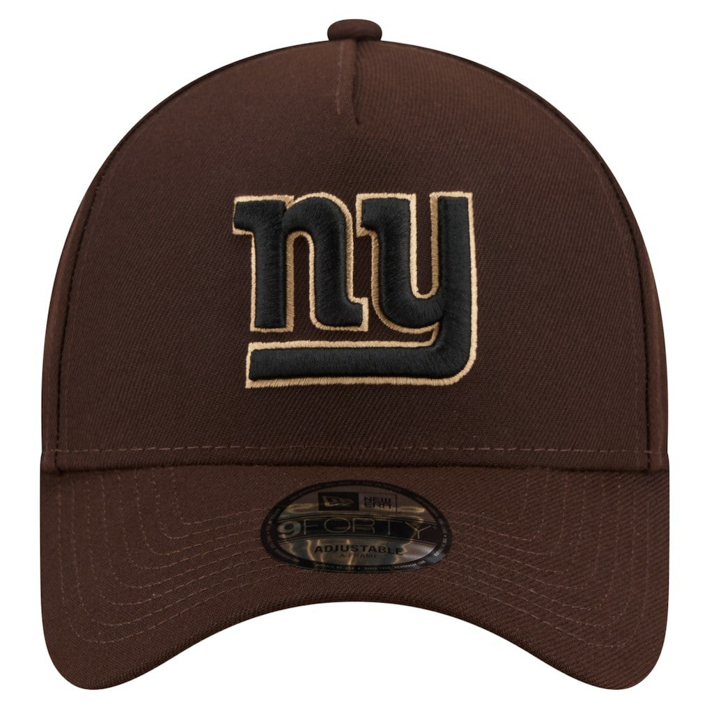 New York Giants New Era Burnt Wood A-Frame 9FORTY Adjustable Hat Dark Brown | NFL