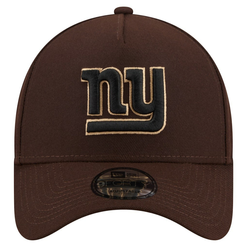 New York Giants New Era Burnt Wood A-Frame 9FORTY Adjustable Hat Dark Brown | NFL