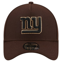 New York Giants New Era Burnt Wood A-Frame 9FORTY Adjustable Hat Dark Brown | NFL