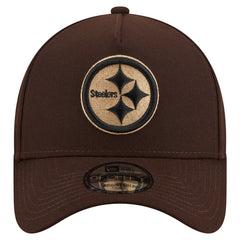 Pittsburgh Steelers New Era Burnt Wood A-Frame 9FORTY Adjustable Hat Dark Brown | NFL