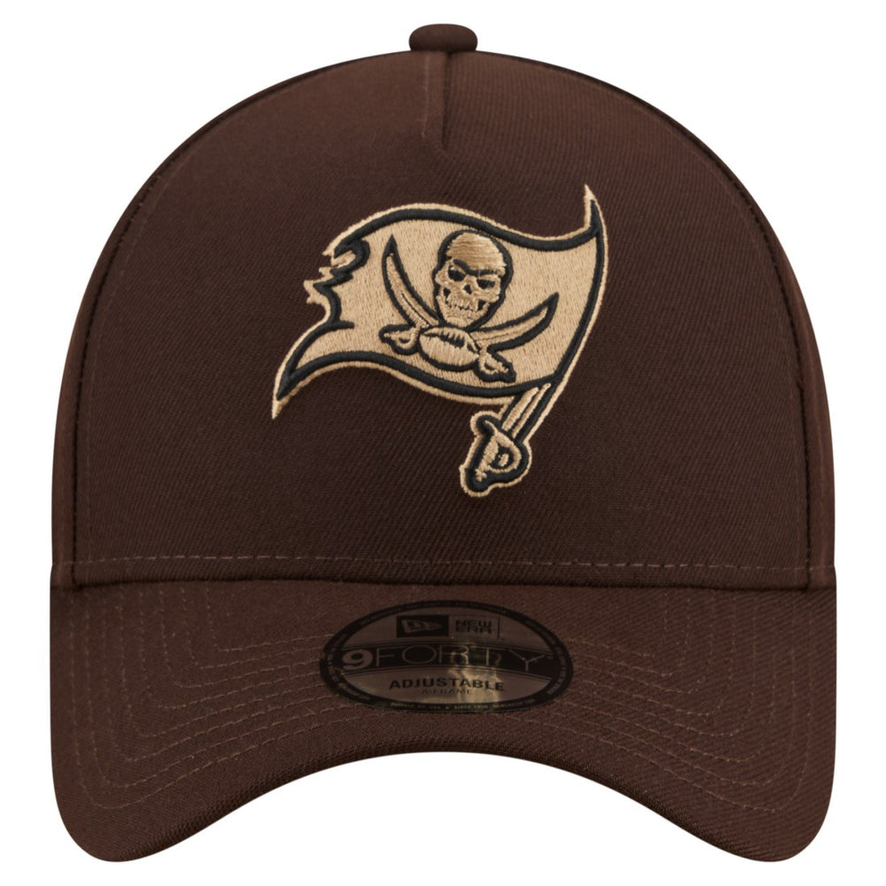 Tampa Bay Buccaneers New Era Burnt Wood A-Frame 9FORTY Adjustable Hat Dark Brown | NFL