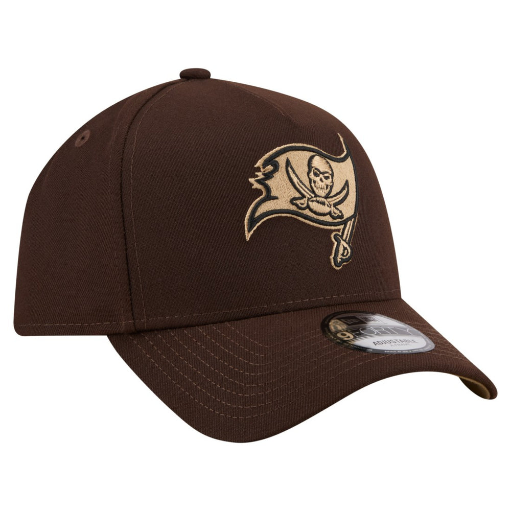 Tampa Bay Buccaneers New Era Burnt Wood A-Frame 9FORTY Adjustable Hat Dark Brown | NFL