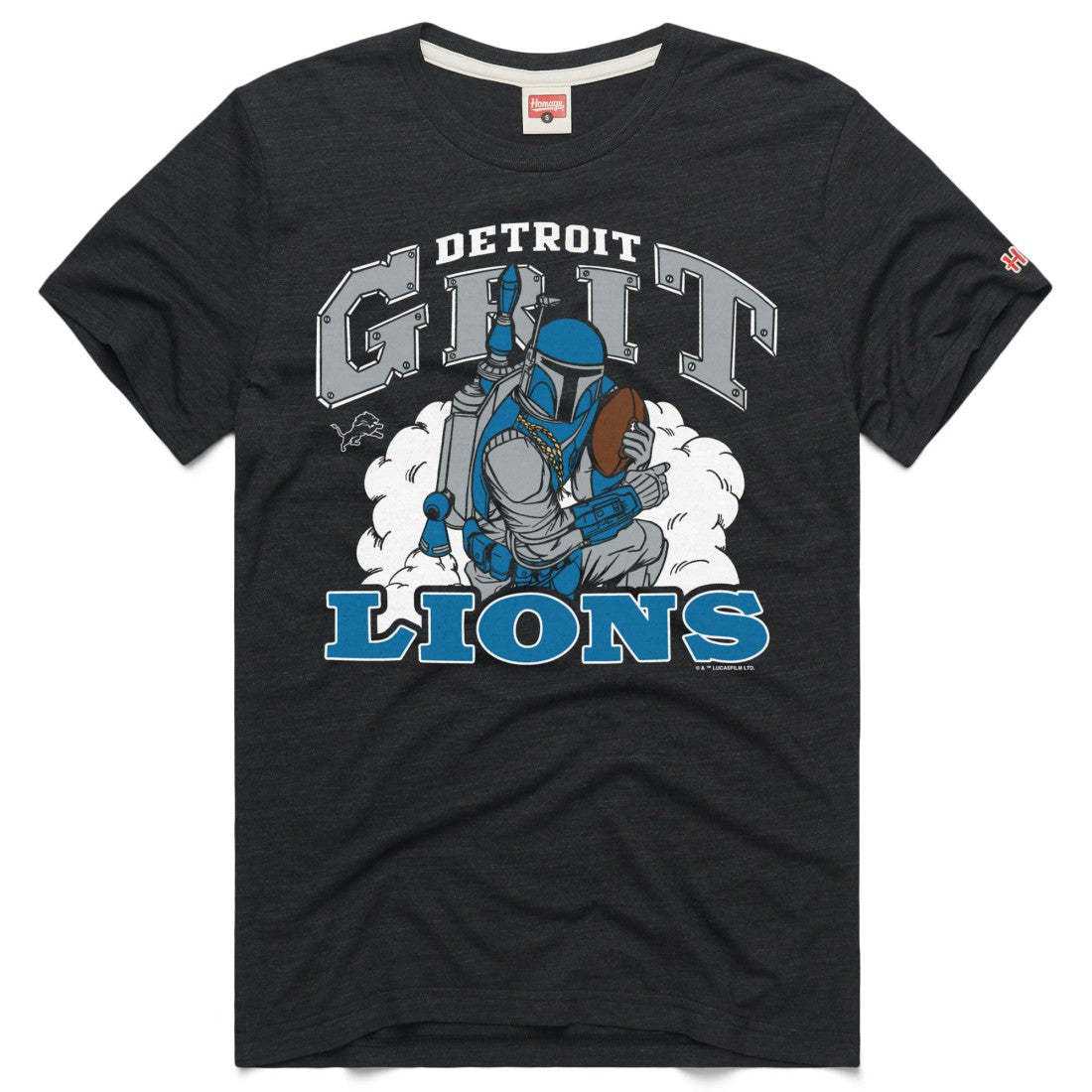 Detroit Lions Homage Unisex Star Wars x NFL Tri-Blend T-Shirt Charcoal | NFL