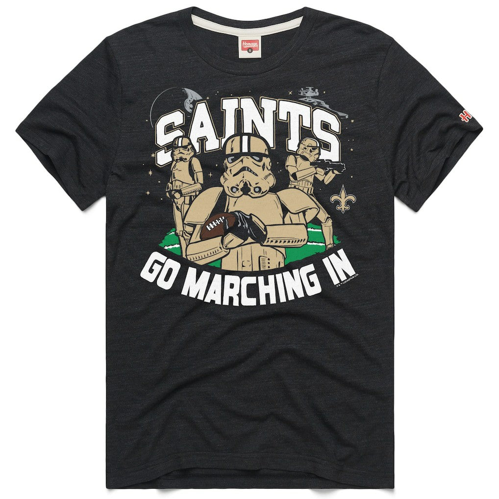 New Orleans Saints Homage Unisex Star Wars x NFL Tri-Blend T-Shirt Charcoal | NFL