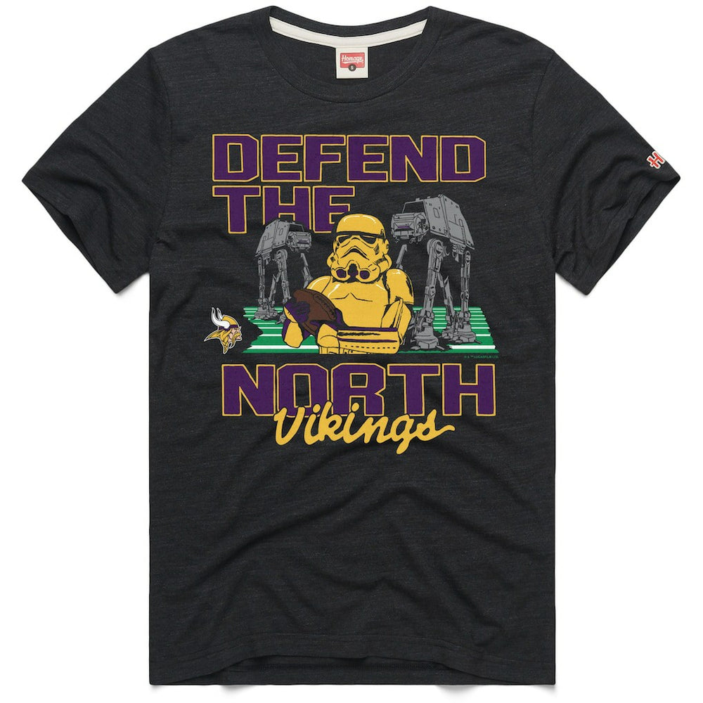Minnesota Vikings Homage Unisex Star Wars x NFL Tri-Blend T-Shirt Charcoal | NFL