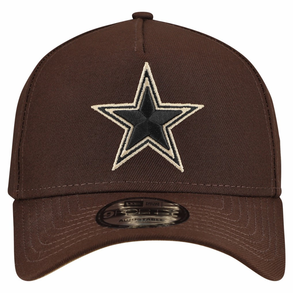 Dallas Cowboys New Era Burnt Wood A-Frame 9FORTY Adjustable Hat Dark Brown | NFL