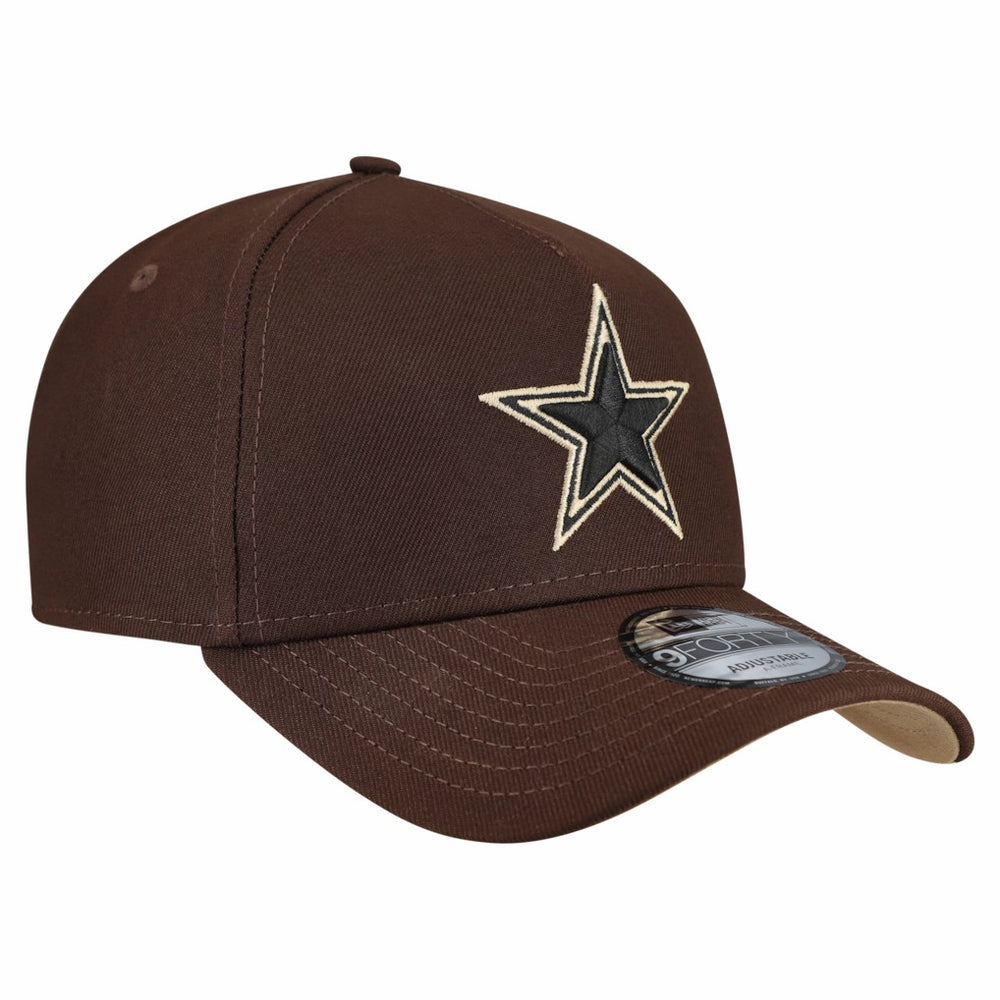 Dallas Cowboys New Era Burnt Wood A-Frame 9FORTY Adjustable Hat Dark Brown | NFL