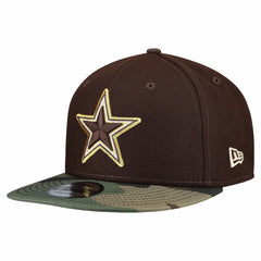 Dallas Cowboys Adult Burnt Wood Camo 9FIFTY Snapback Hat Dark Brown | NFL