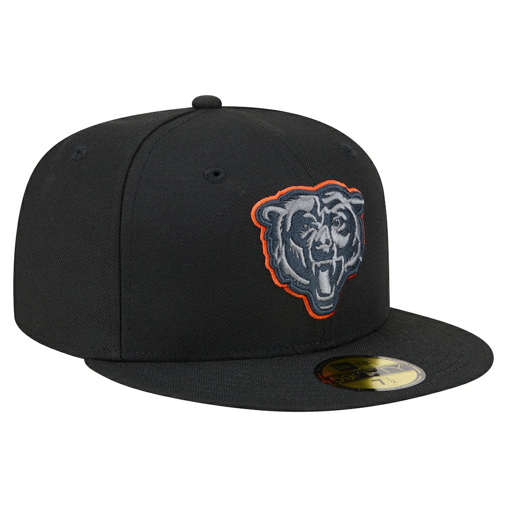 Chicago Bears New Era Color Pop 59FIFTY Fitted Hat Black | NFL