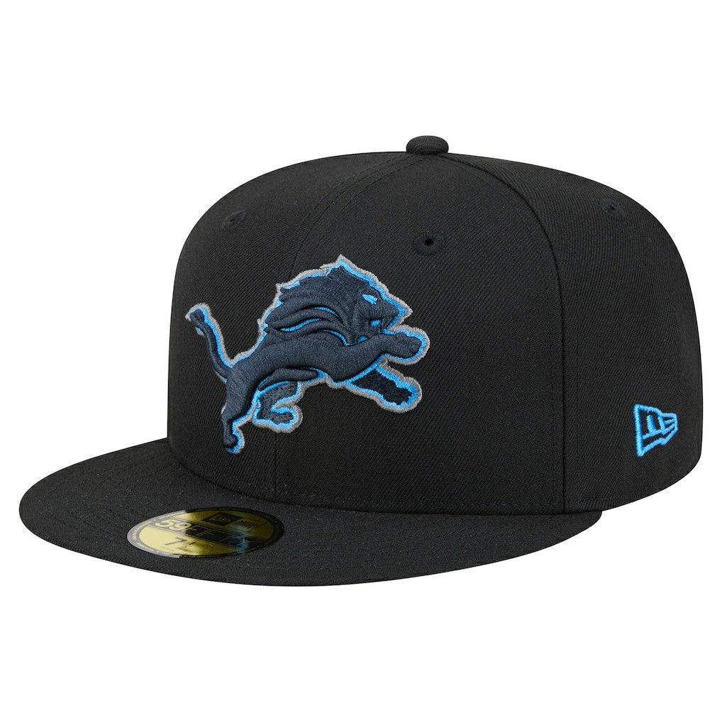 Detroit Lions New Era Color Pop 59FIFTY Fitted Hat Black | NFL