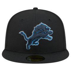 Detroit Lions New Era Color Pop 59FIFTY Fitted Hat Black | NFL