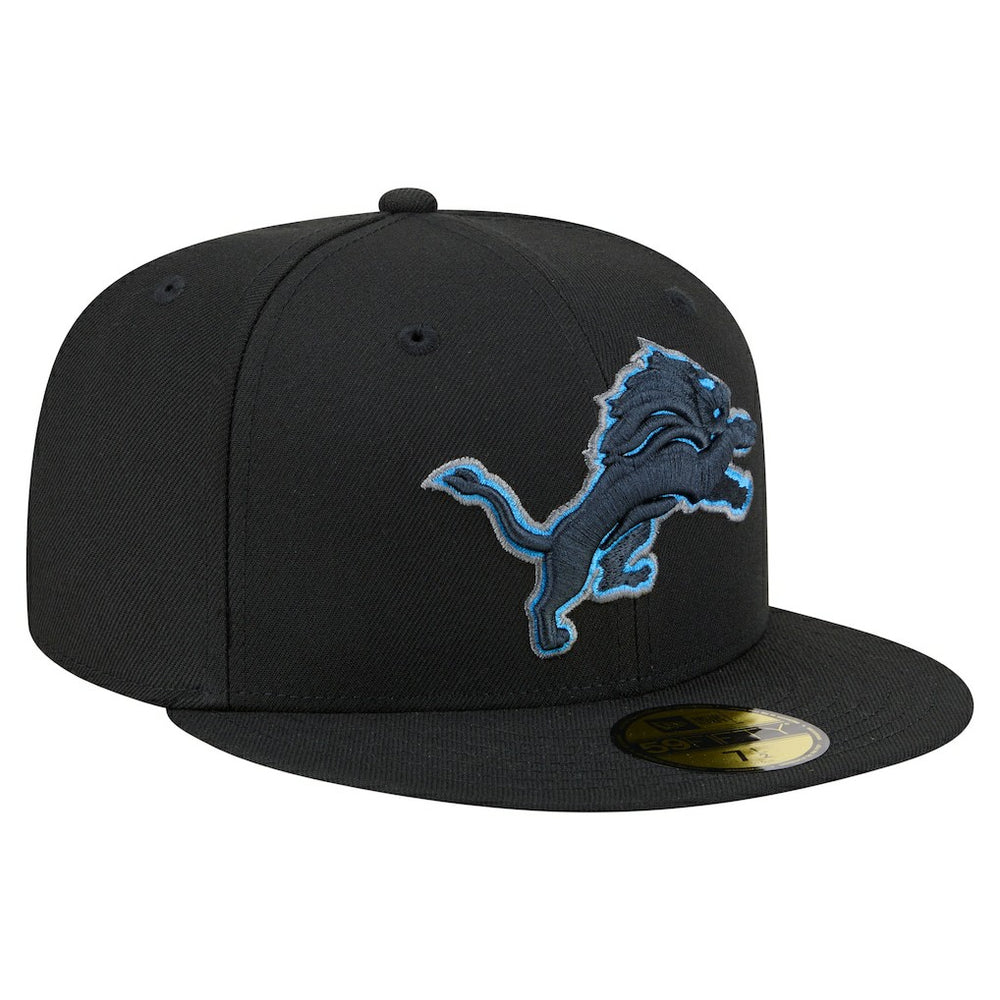 Detroit Lions New Era Color Pop 59FIFTY Fitted Hat Black | NFL