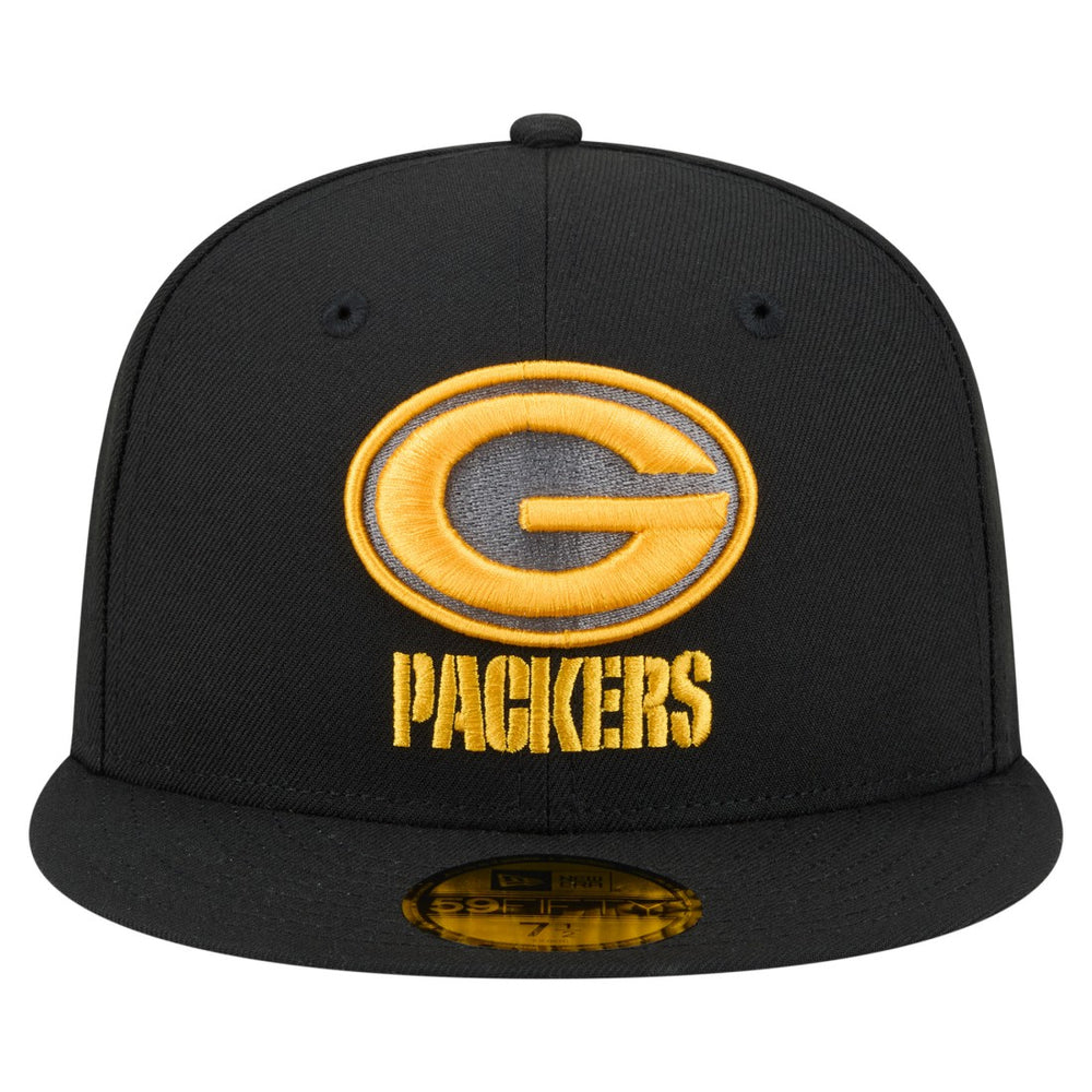 Green Bay Packers New Era Color Pop 59FIFTY Fitted Hat Black | NFL