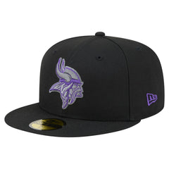 Minnesota Vikings New Era Color Pop 59FIFTY Fitted Hat Black | NFL