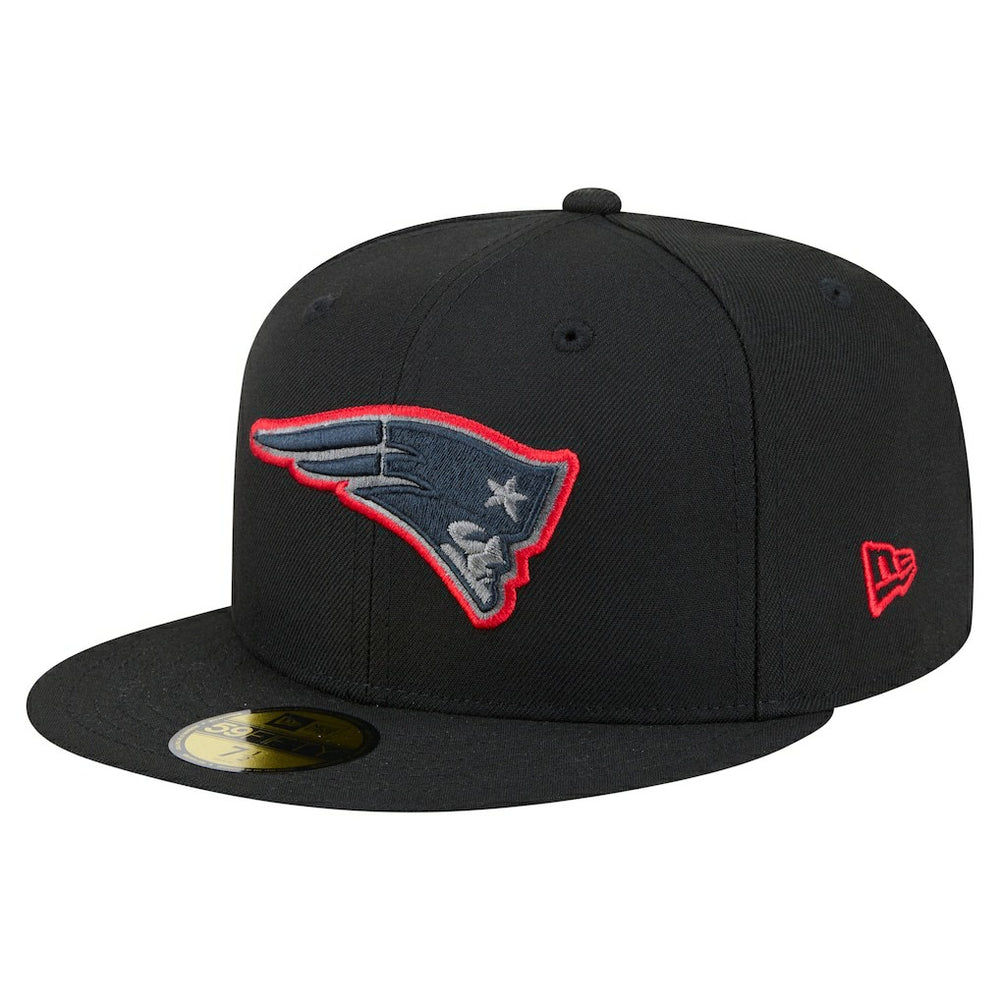 New England Patriots New Era Color Pop 59FIFTY Fitted Hat Black | NFL
