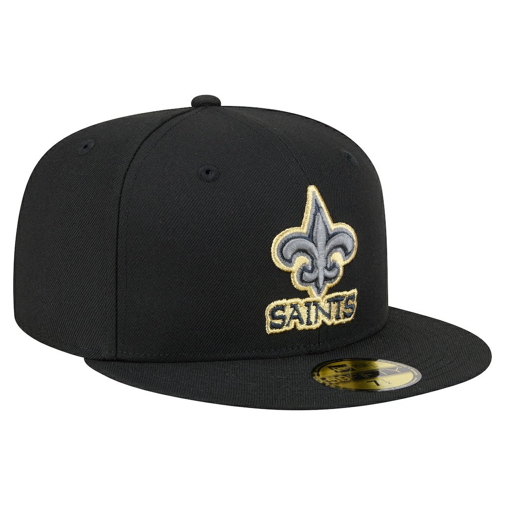 New Orleans Saints New Era Color Pop 59FIFTY Fitted Hat Black | NFL