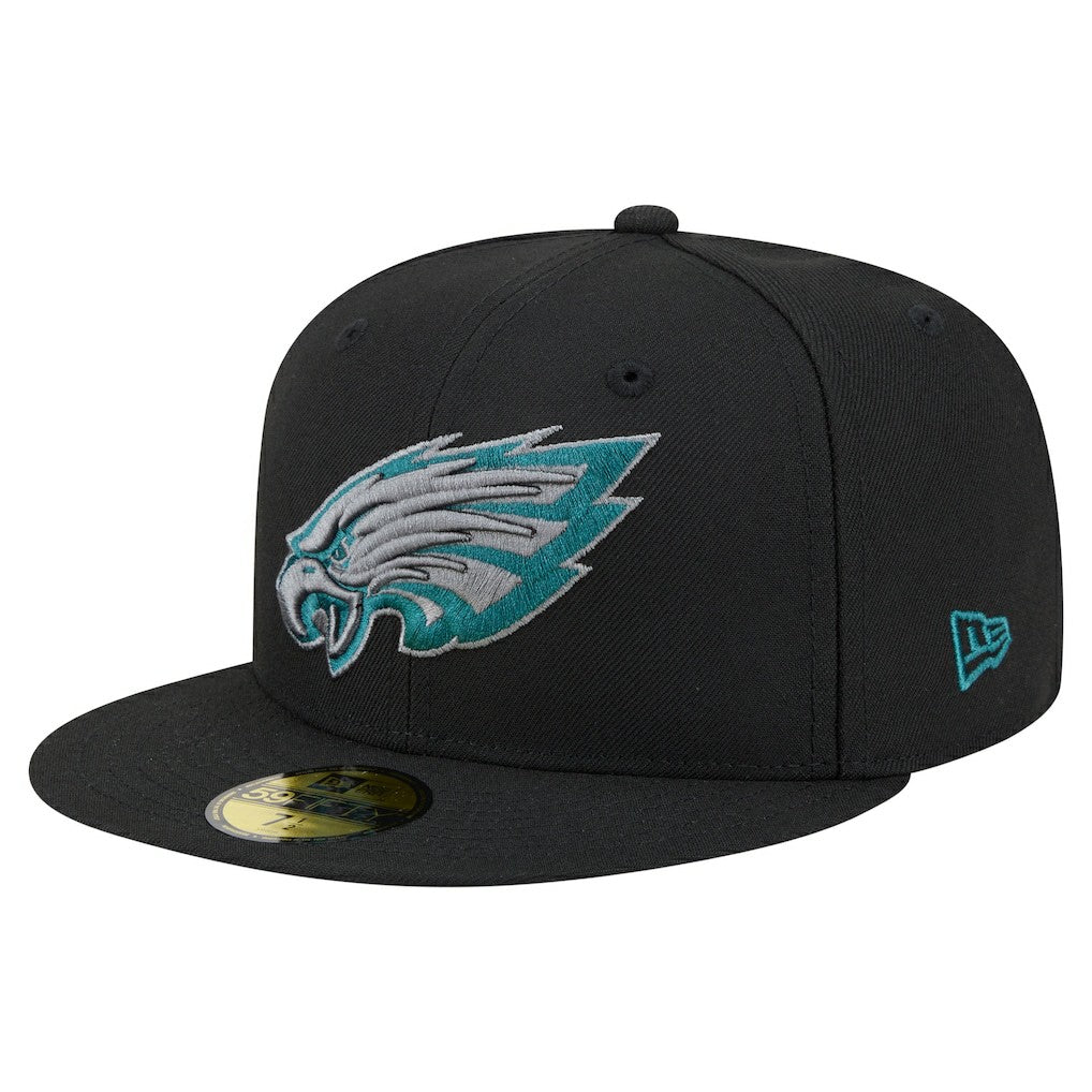Philadelphia Eagles New Era Color Pop 59FIFTY Fitted Hat Black | NFL