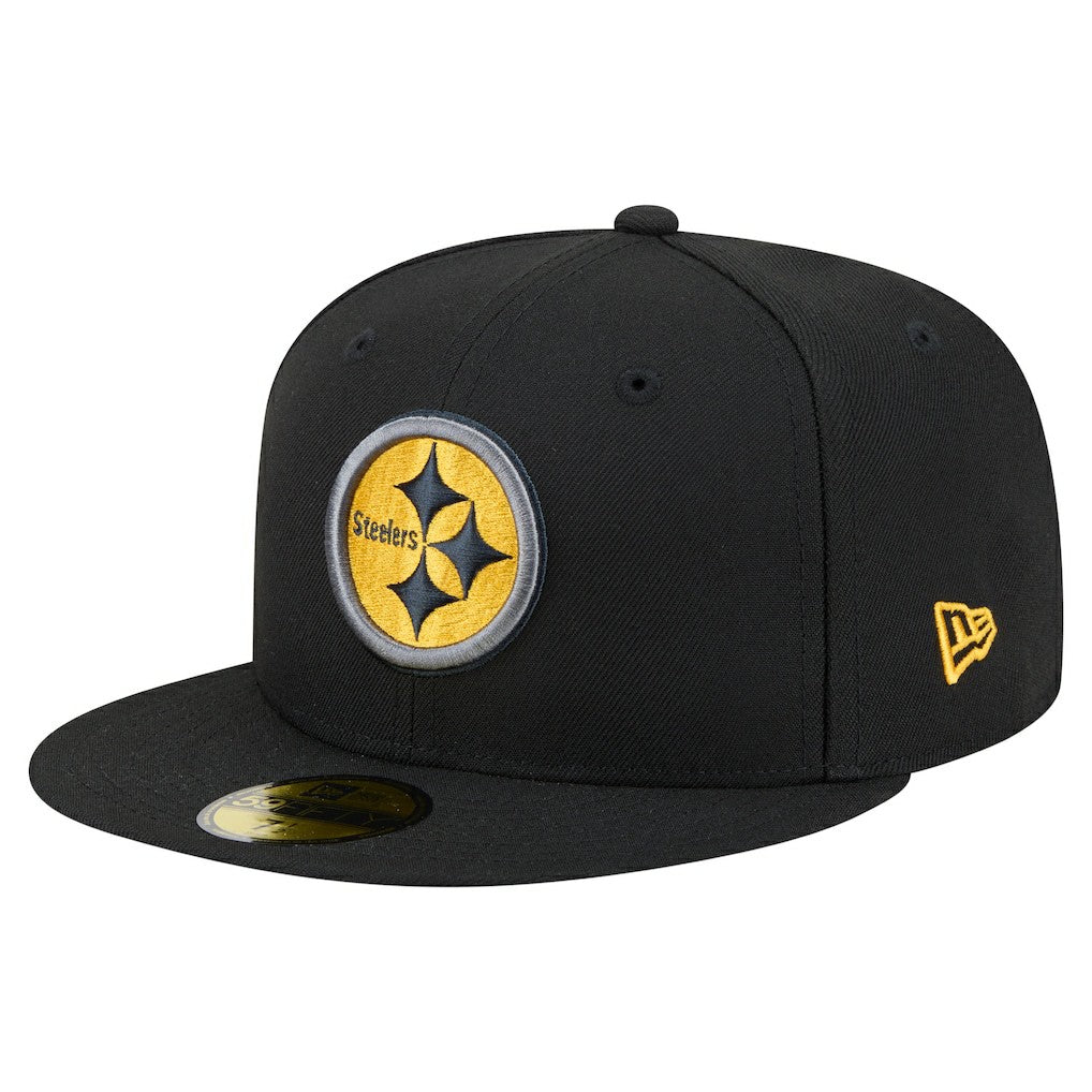 Pittsburgh Steelers New Era Color Pop 59FIFTY Fitted Hat Black | NFL