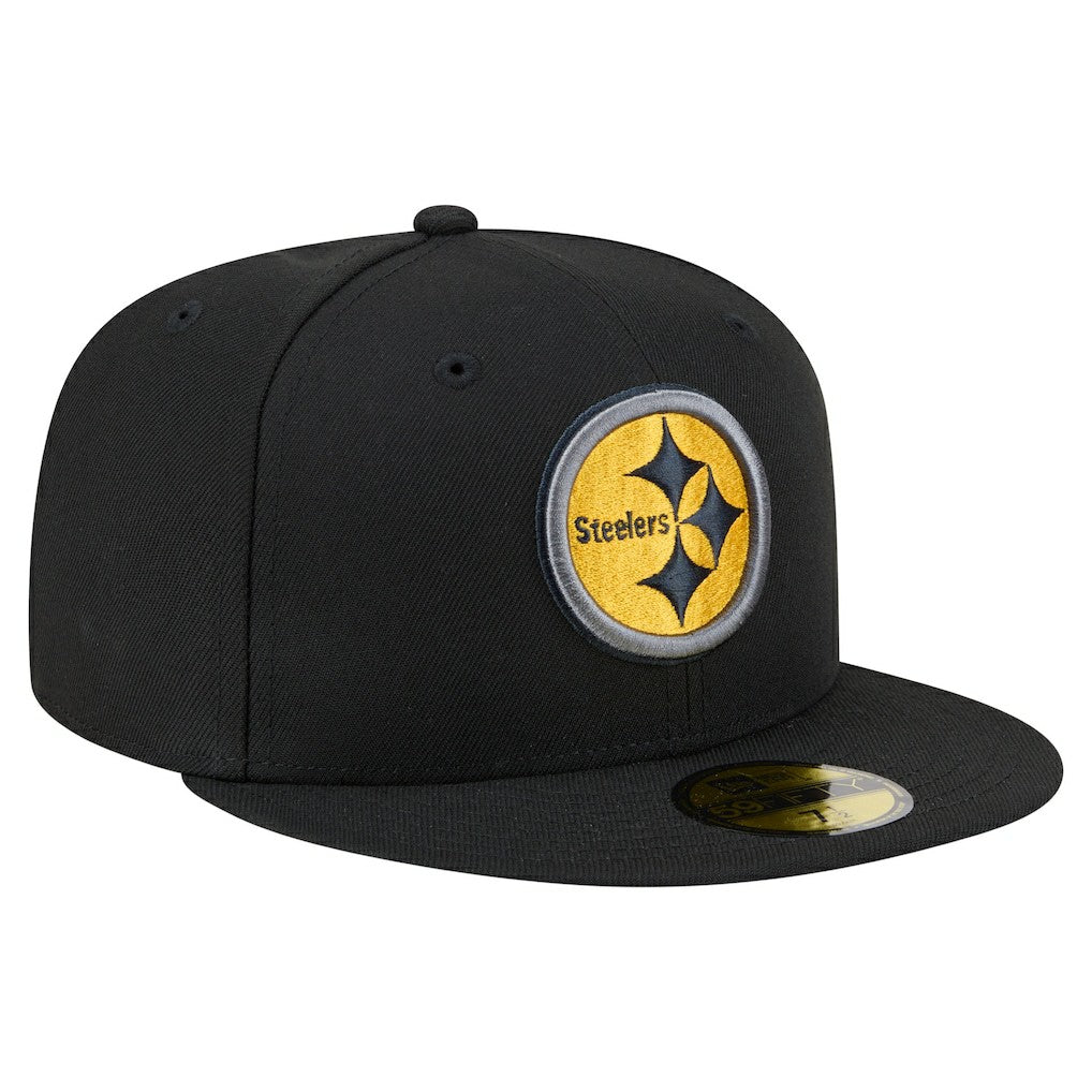 Pittsburgh Steelers New Era Color Pop 59FIFTY Fitted Hat Black | NFL