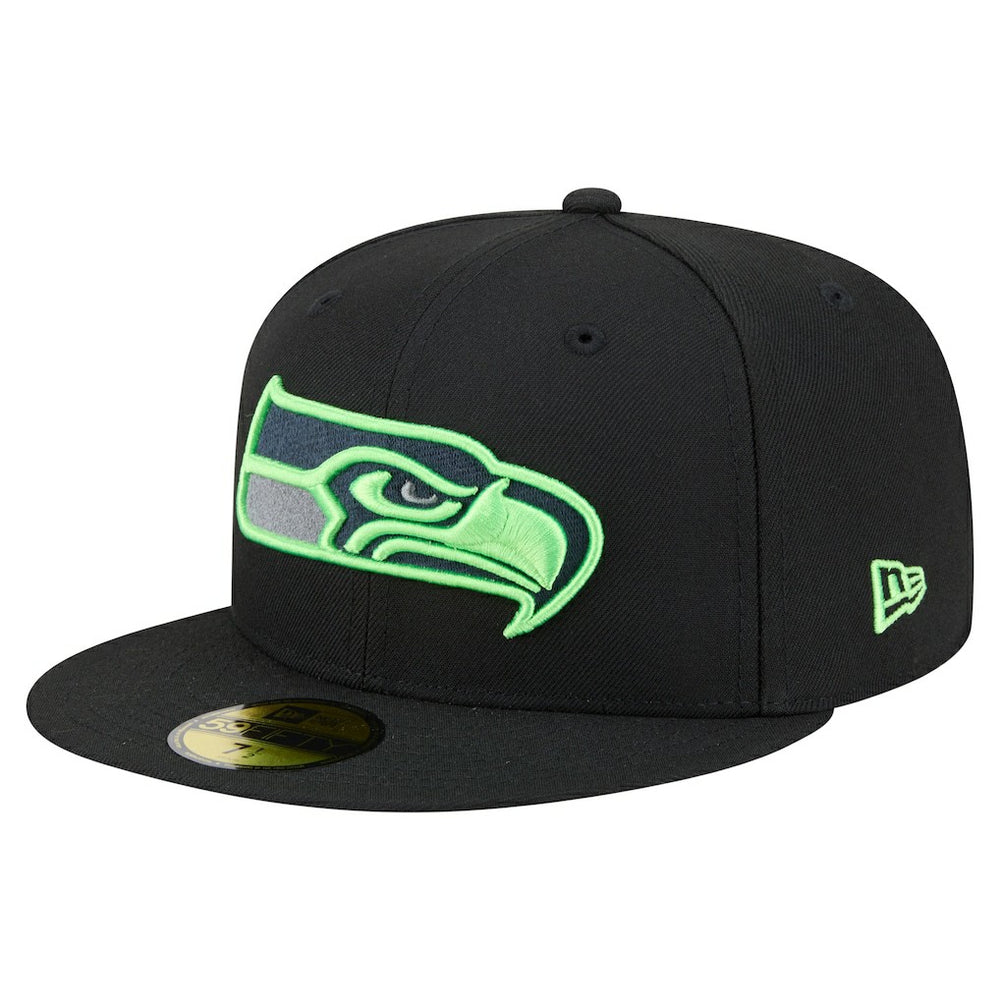Seattle Seahawks New Era Color Pop 59FIFTY Fitted Hat Black | NFL