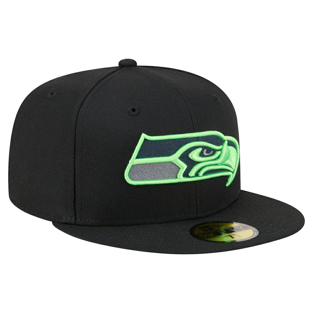 Seattle Seahawks New Era Color Pop 59FIFTY Fitted Hat Black | NFL