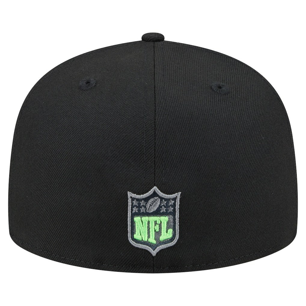Seattle Seahawks New Era Color Pop 59FIFTY Fitted Hat Black | NFL