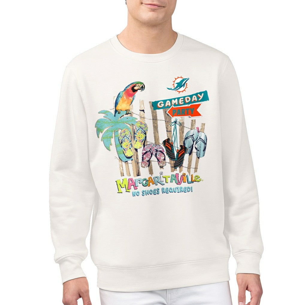 Miami Dolphins Margaritaville Gameday Party Fleece Sweatshirt Cream | NFL