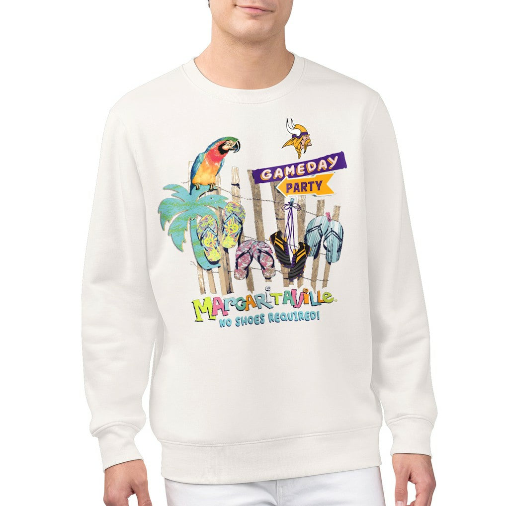 Minnesota Vikings Margaritaville Gameday Party Fleece Sweatshirt Cream | NFL