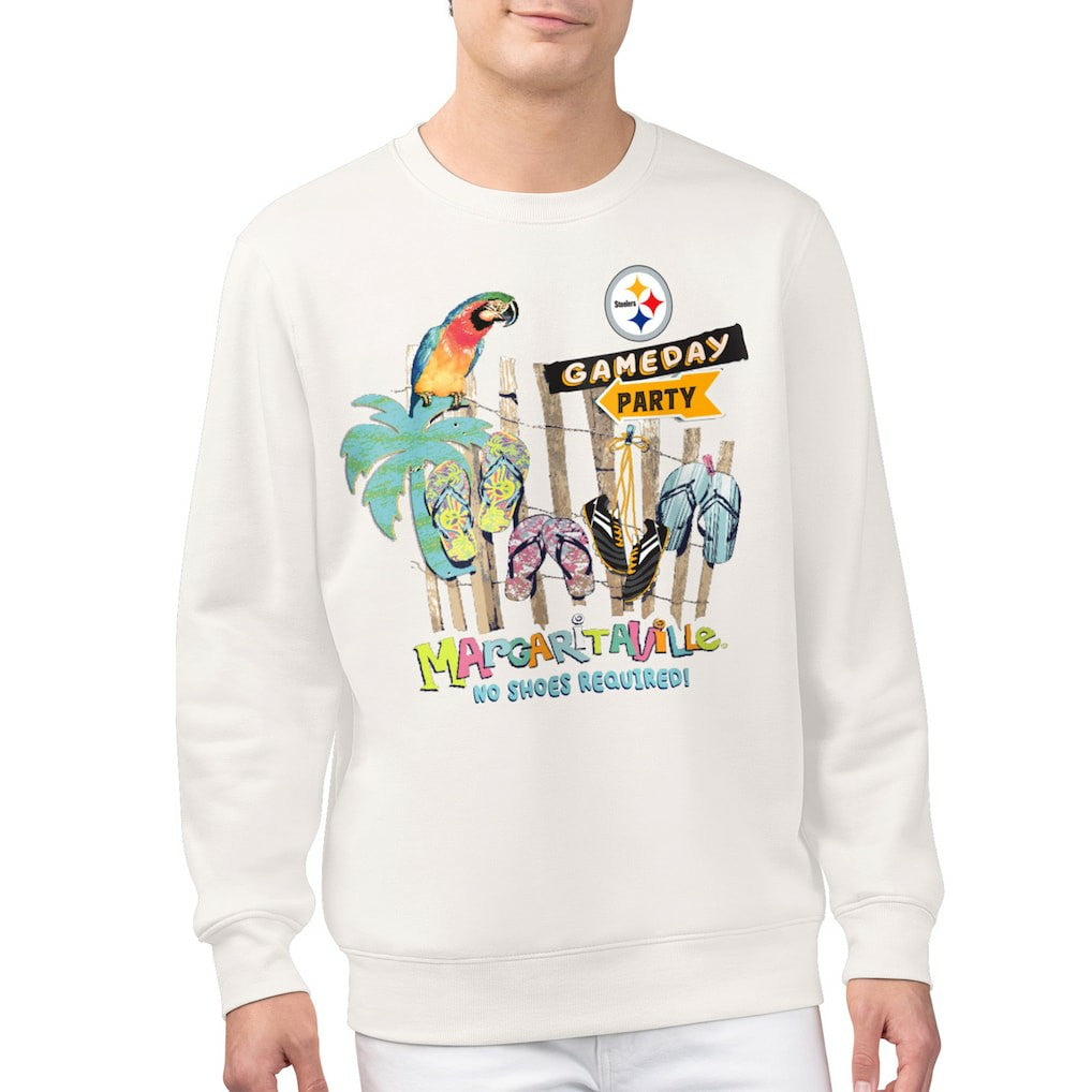 Pittsburgh Steelers Margaritaville Gameday Party Fleece Sweatshirt Cream | NFL