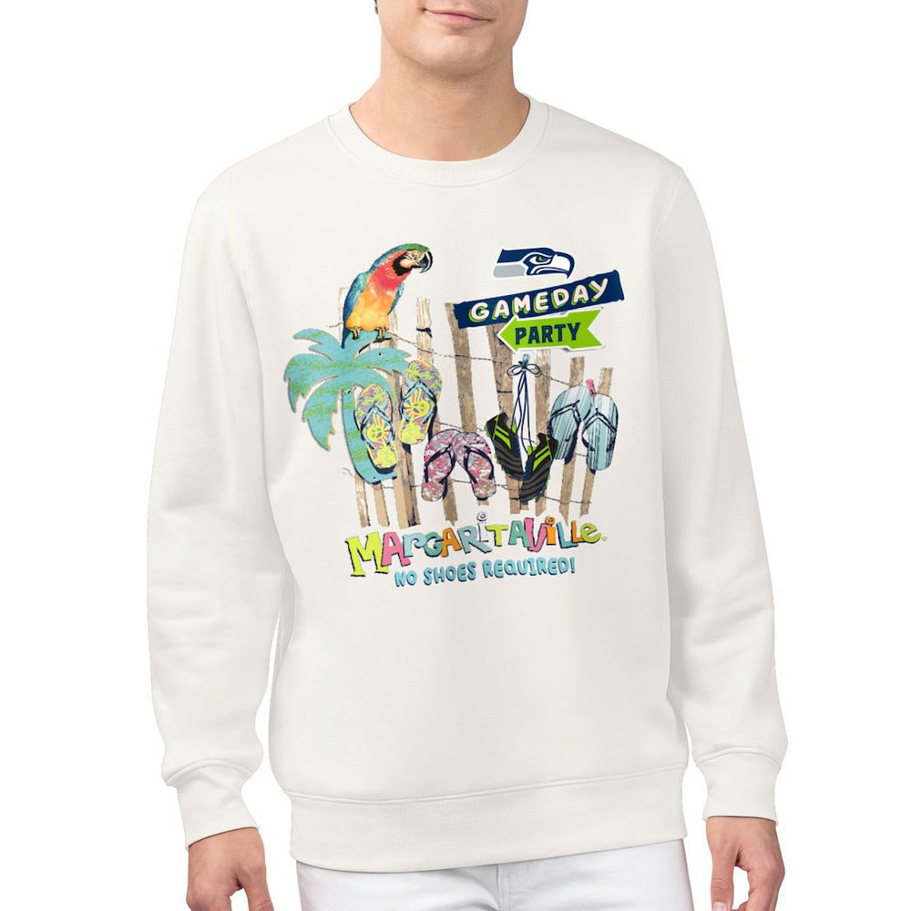 Seattle Seahawks Margaritaville Gameday Party Fleece Sweatshirt Cream | NFL