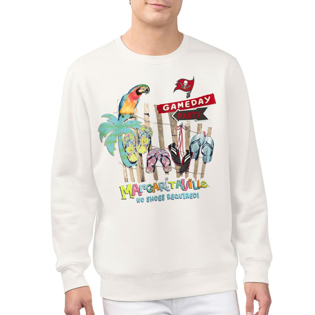 Tampa Bay Buccaneers Margaritaville Gameday Party Fleece Sweatshirt Cream | NFL