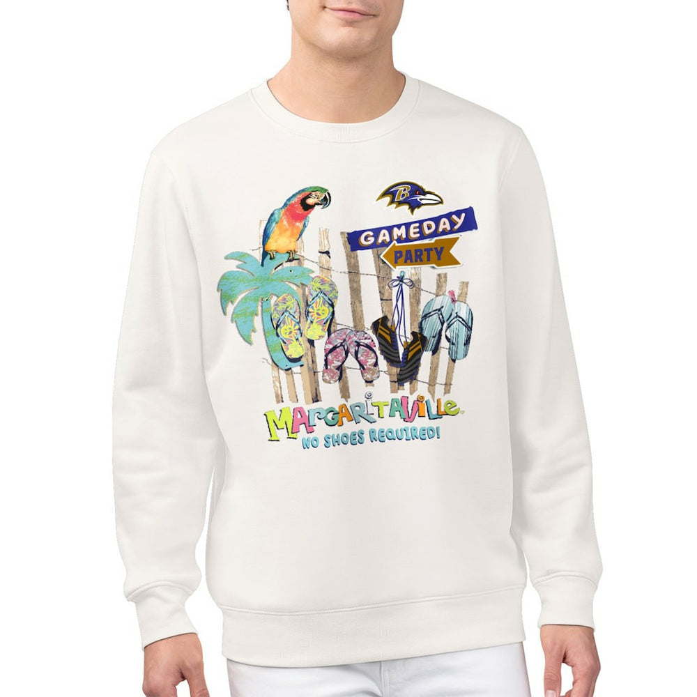 Baltimore Ravens Margaritaville Gameday Party Fleece Sweatshirt Cream | NFL