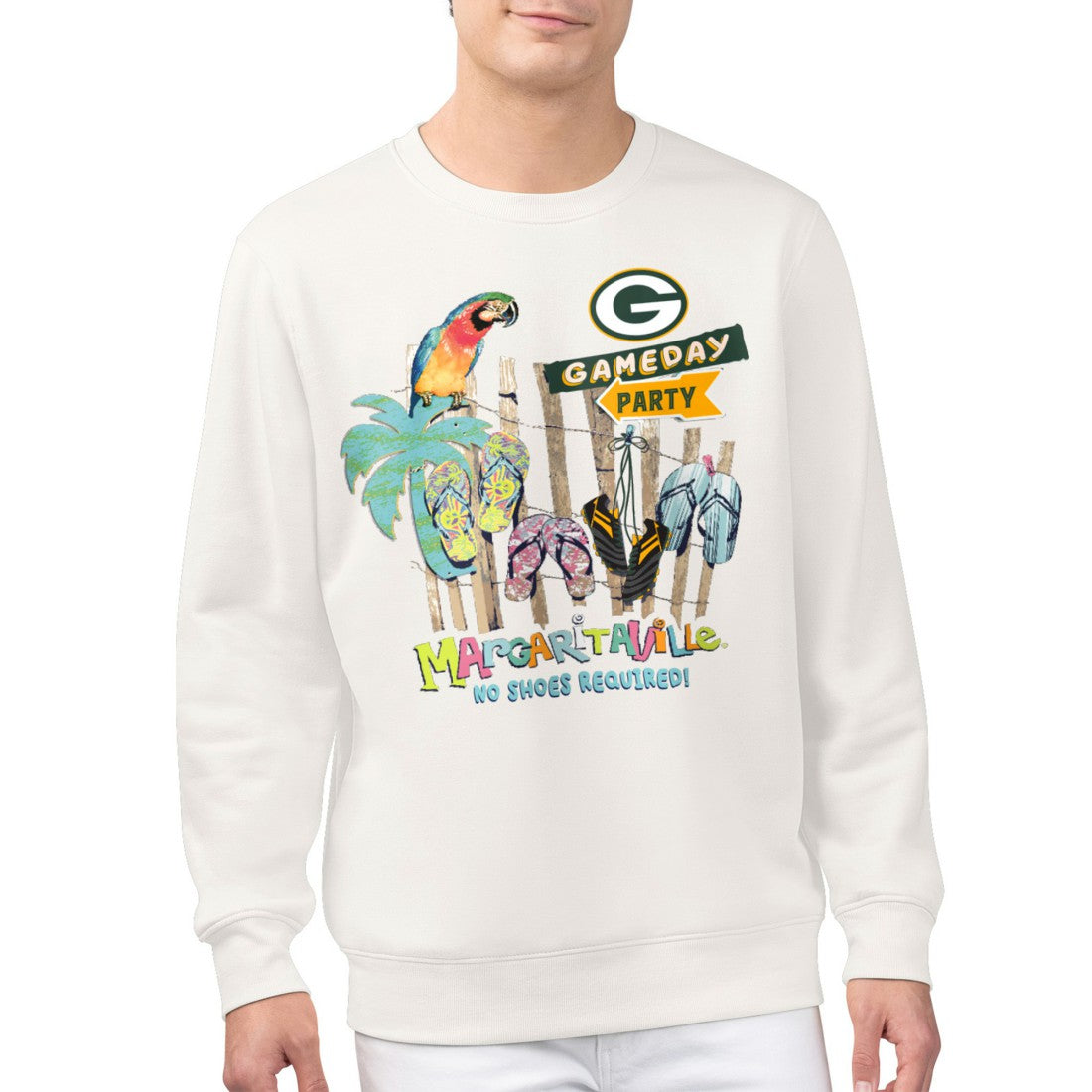 Green Bay Packers Margaritaville Gameday Party Fleece Sweatshirt Cream | NFL