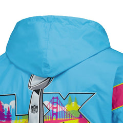 Super Bowl LX Starter The Gust Full-Zip Hooded Jacket Light Blue | NFL