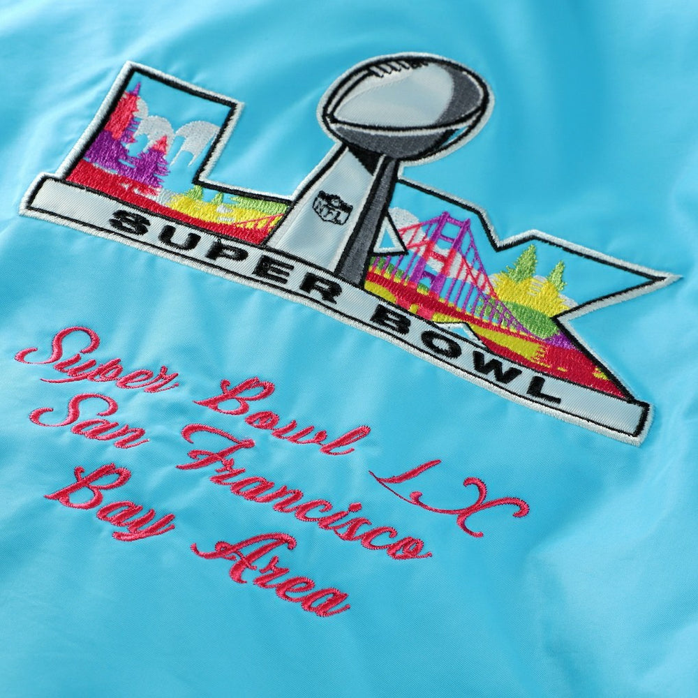 Super Bowl LX Starter The Gust Full-Zip Hooded Jacket Light Blue | NFL