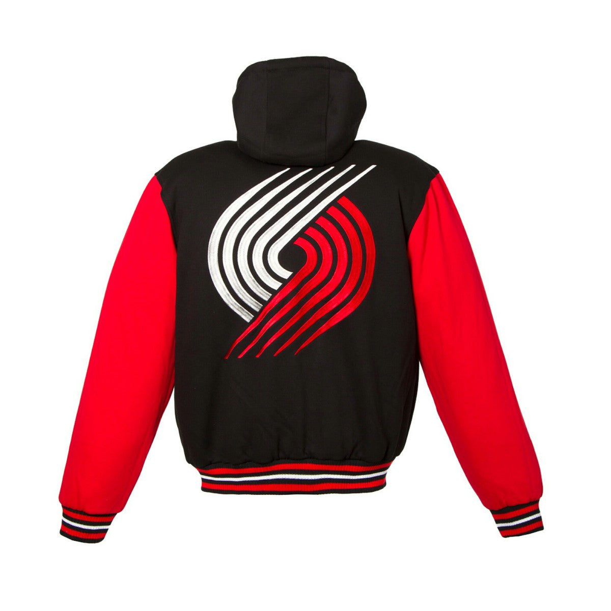 Portland Trail Blazers JH Design Youth Reversible Fleece Full-Zip Varsity Hoodie Black - NBA