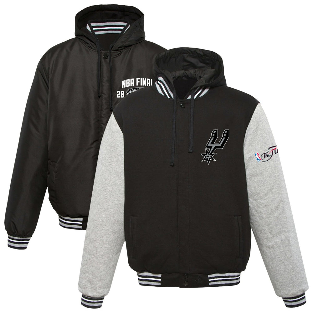 San Antonio Spurs JH Design 2014 NBA Finals Fleece Full-Zip Varsity Jacket Black - NBA