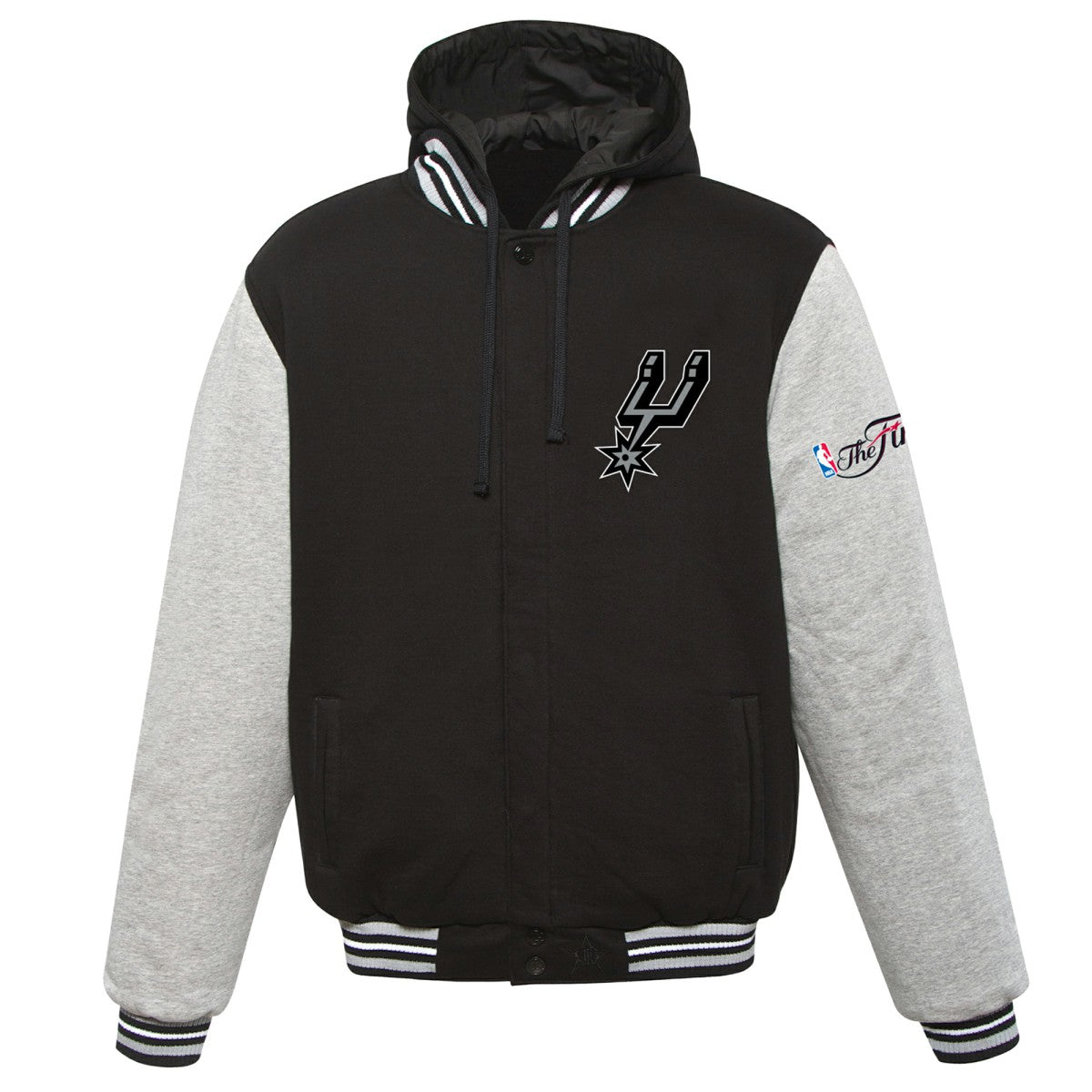 San Antonio Spurs JH Design 2014 NBA Finals Fleece Full-Zip Varsity Jacket Black - NBA