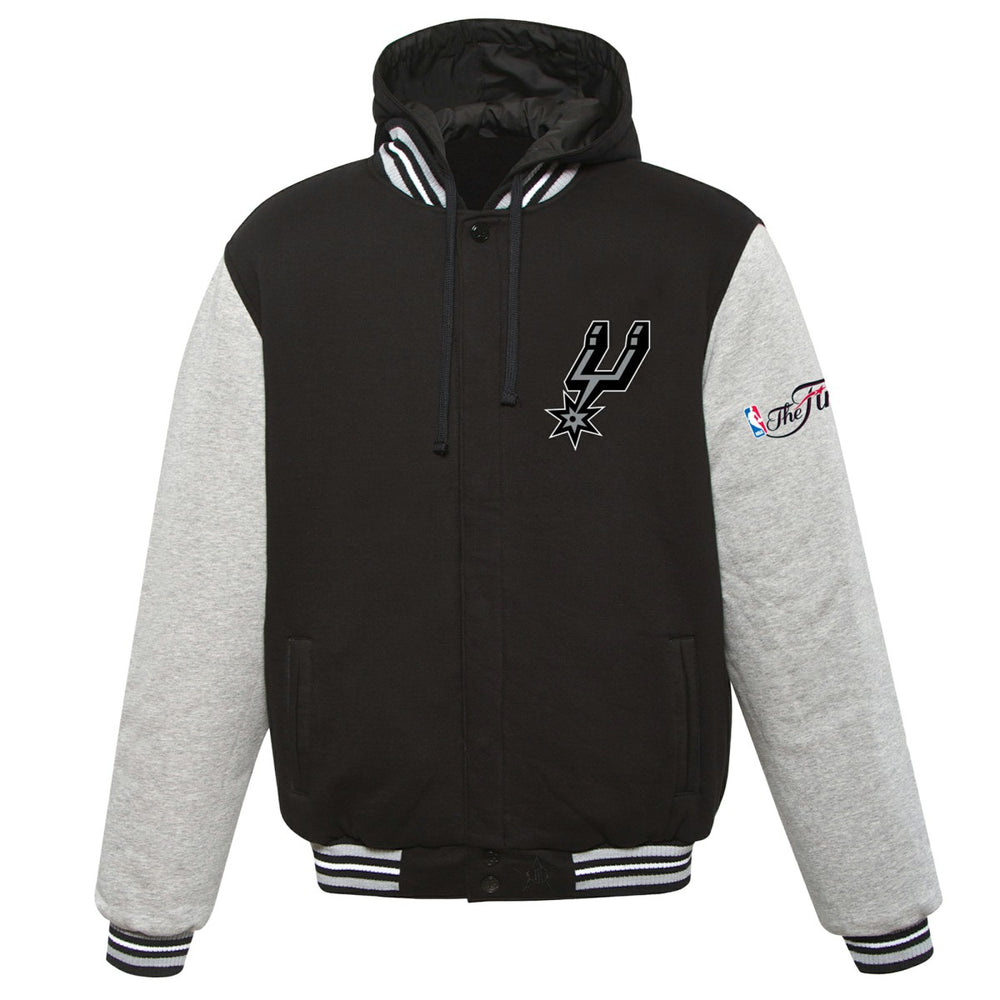 San Antonio Spurs JH Design 2014 NBA Finals Fleece Full-Zip Varsity Jacket Black - NBA
