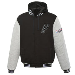 San Antonio Spurs JH Design 2014 NBA Finals Fleece Full-Zip Varsity Jacket Black - NBA