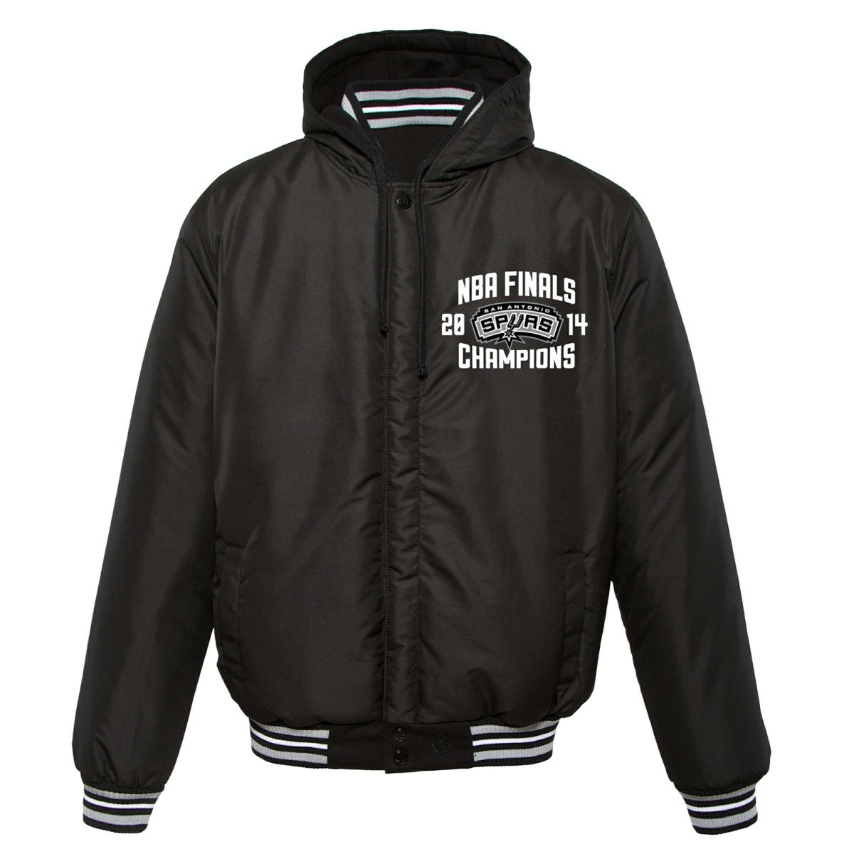 San Antonio Spurs JH Design 2014 NBA Finals Fleece Full-Zip Varsity Jacket Black - NBA