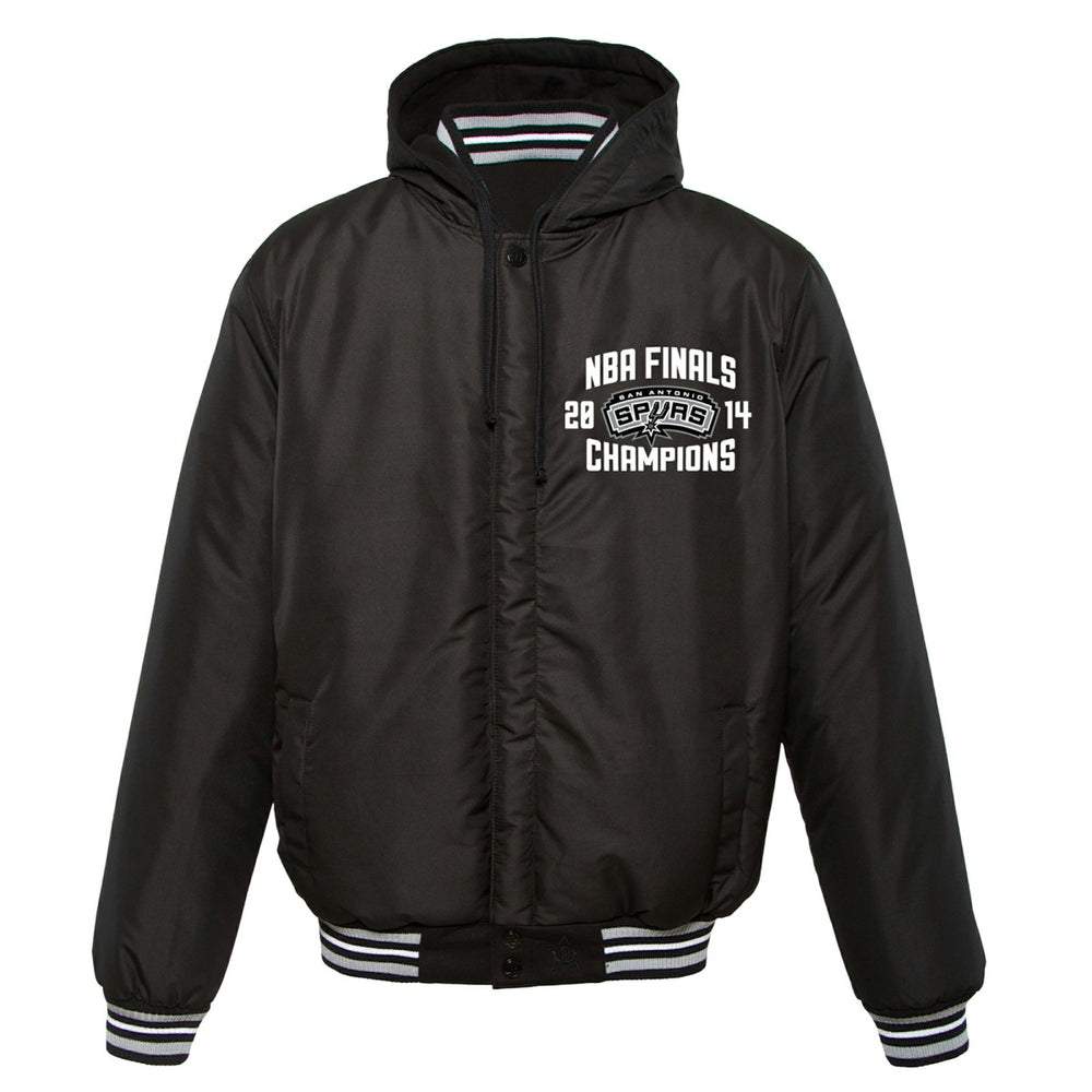 San Antonio Spurs JH Design 2014 NBA Finals Fleece Full-Zip Varsity Jacket Black - NBA