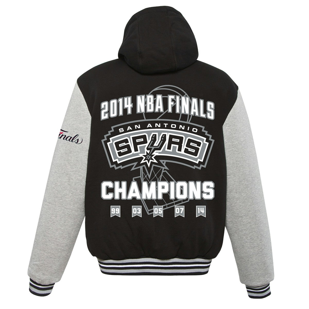 San Antonio Spurs JH Design 2014 NBA Finals Fleece Full-Zip Varsity Jacket Black - NBA